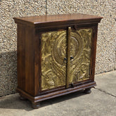 Handmade Indian Furniture Solid Hard Wood Carved 2 Doors Cabinet